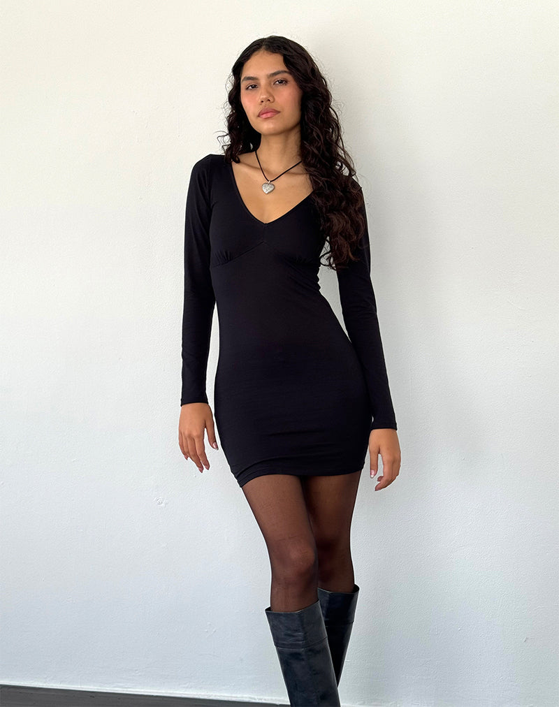 Minivestido de licra Silsali en negro