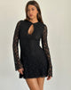 Imagen del minivestido Silvanna Keyhole de encaje Negro
