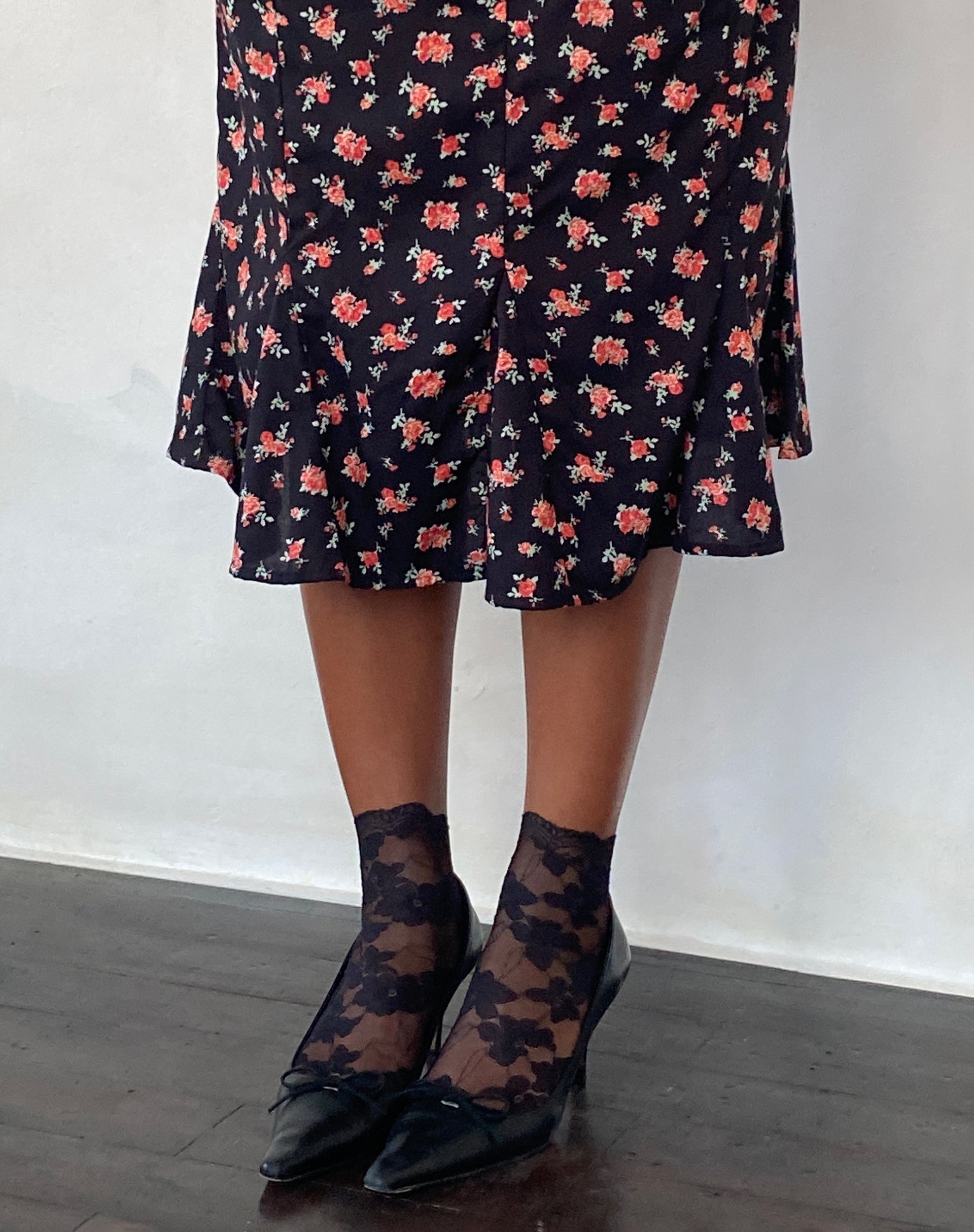 Imagen de Sima Falda midi en rosa fluo Negro