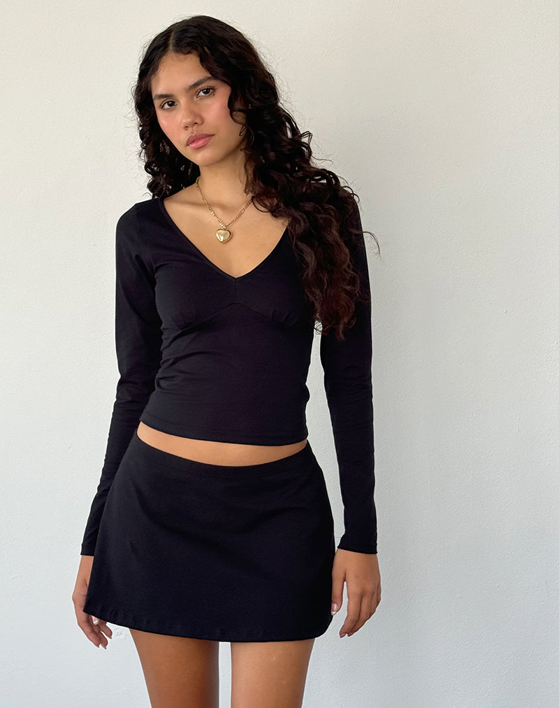 Top de manga larga Sisil negro