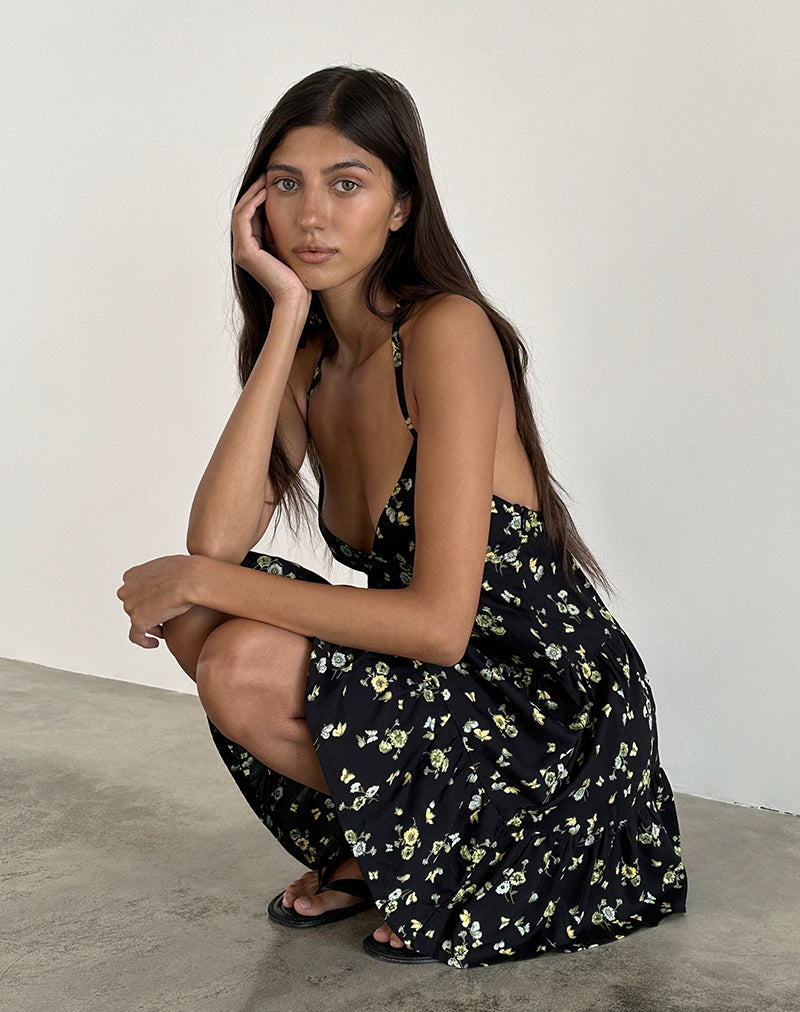 Imagen del minivestido Siskana en lima y limón Negro