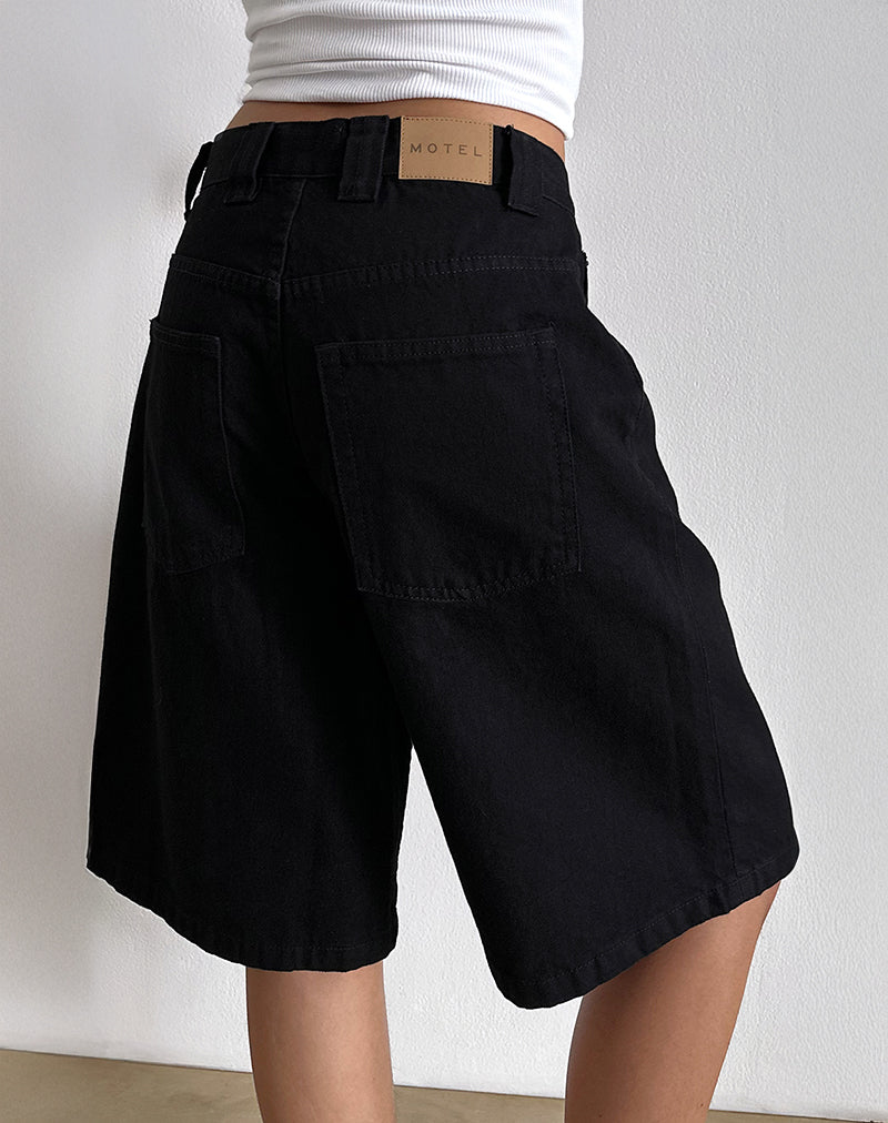 Imagen de Low Rise Skater Shorts en Denim Negro Aclarado