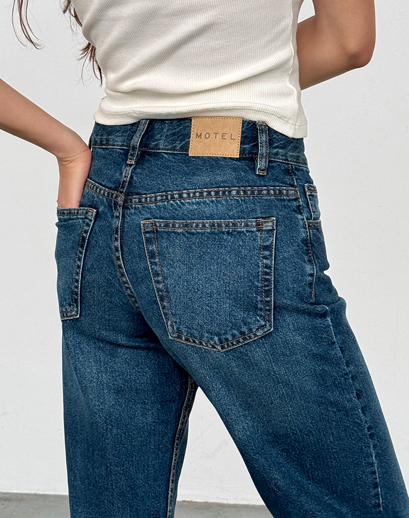 Imagen de Low Rise Slim Parallel Jeans en Mid Blue Used