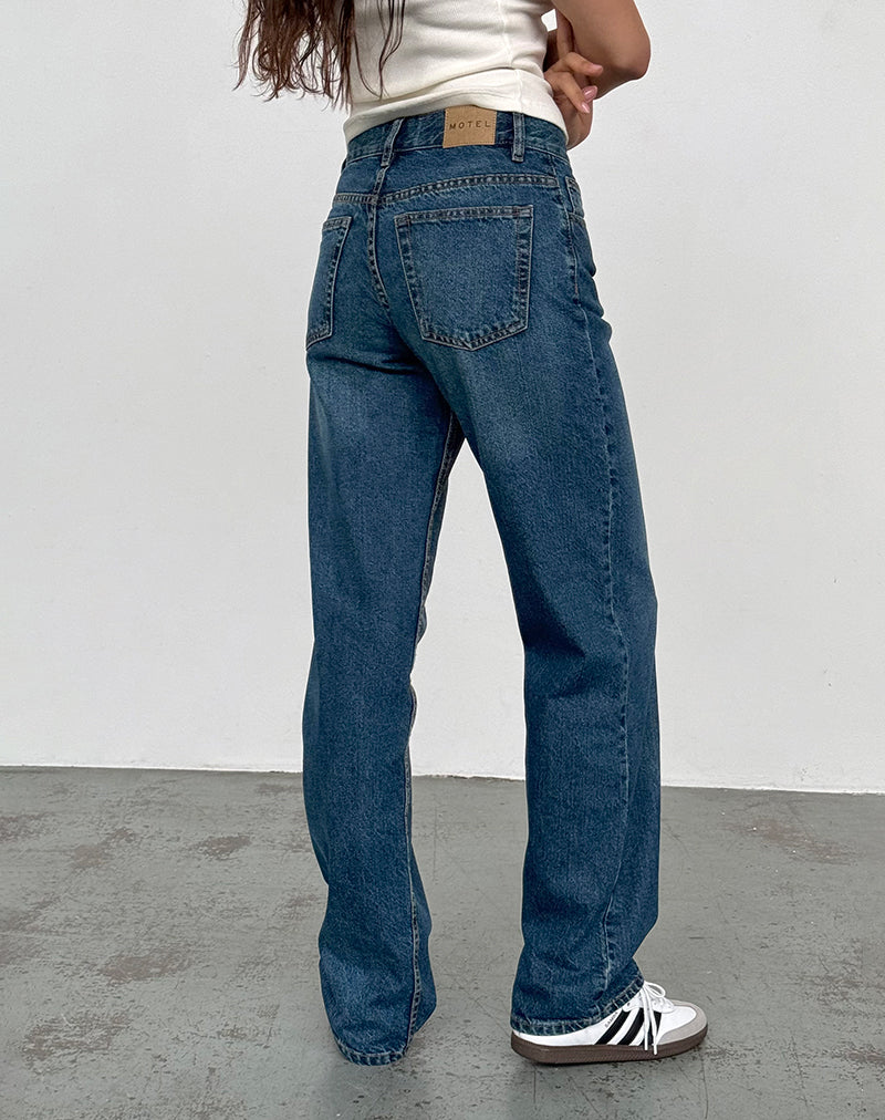 Imagen de Low Rise Slim Parallel Jeans en Mid Blue Used