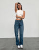 Imagen de Low Rise Slim Parallel Jeans en Mid Blue Used
