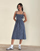 Imagen de Sloane Vestido Midi en Mini Azul Oscuro Gingham