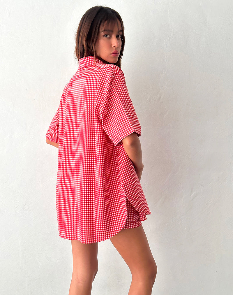 Camisa Smith Oversized de guinga roja