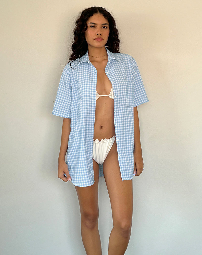 Camisa Smith Oversized de guinga azul
