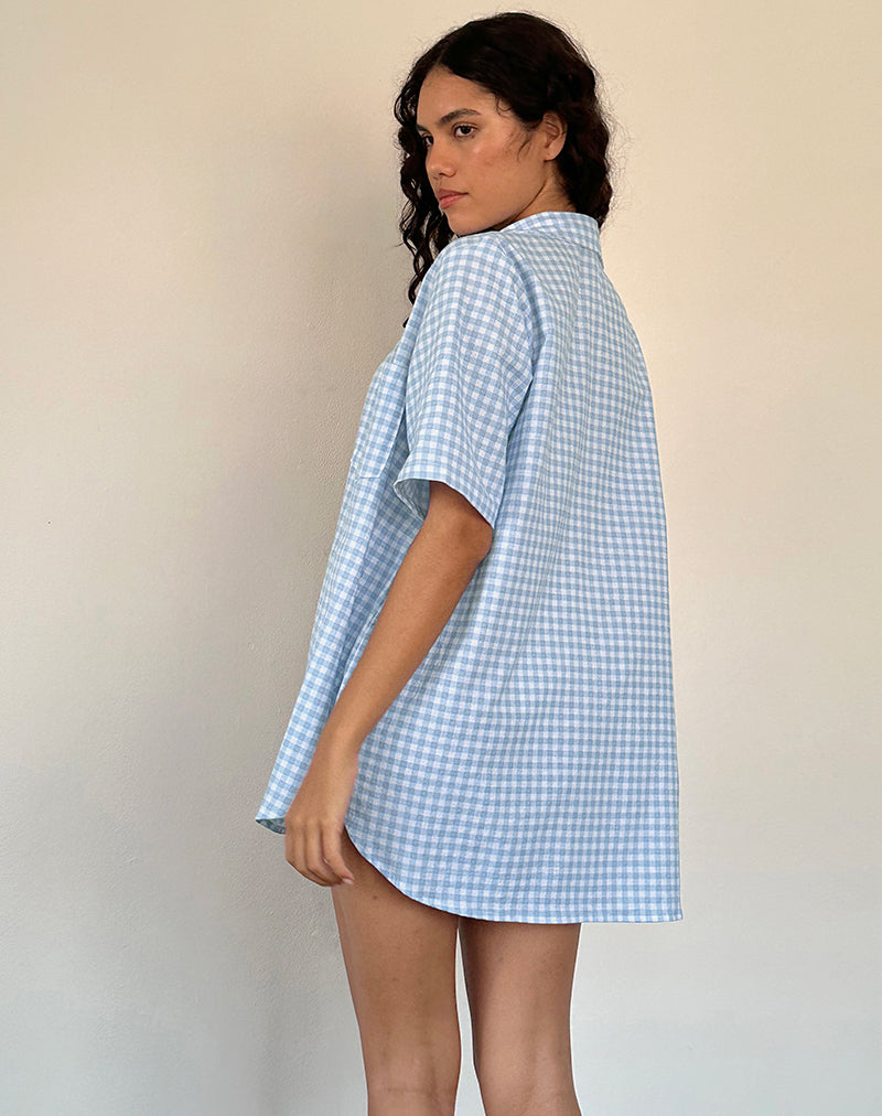 Camisa Smith Oversized de guinga azul