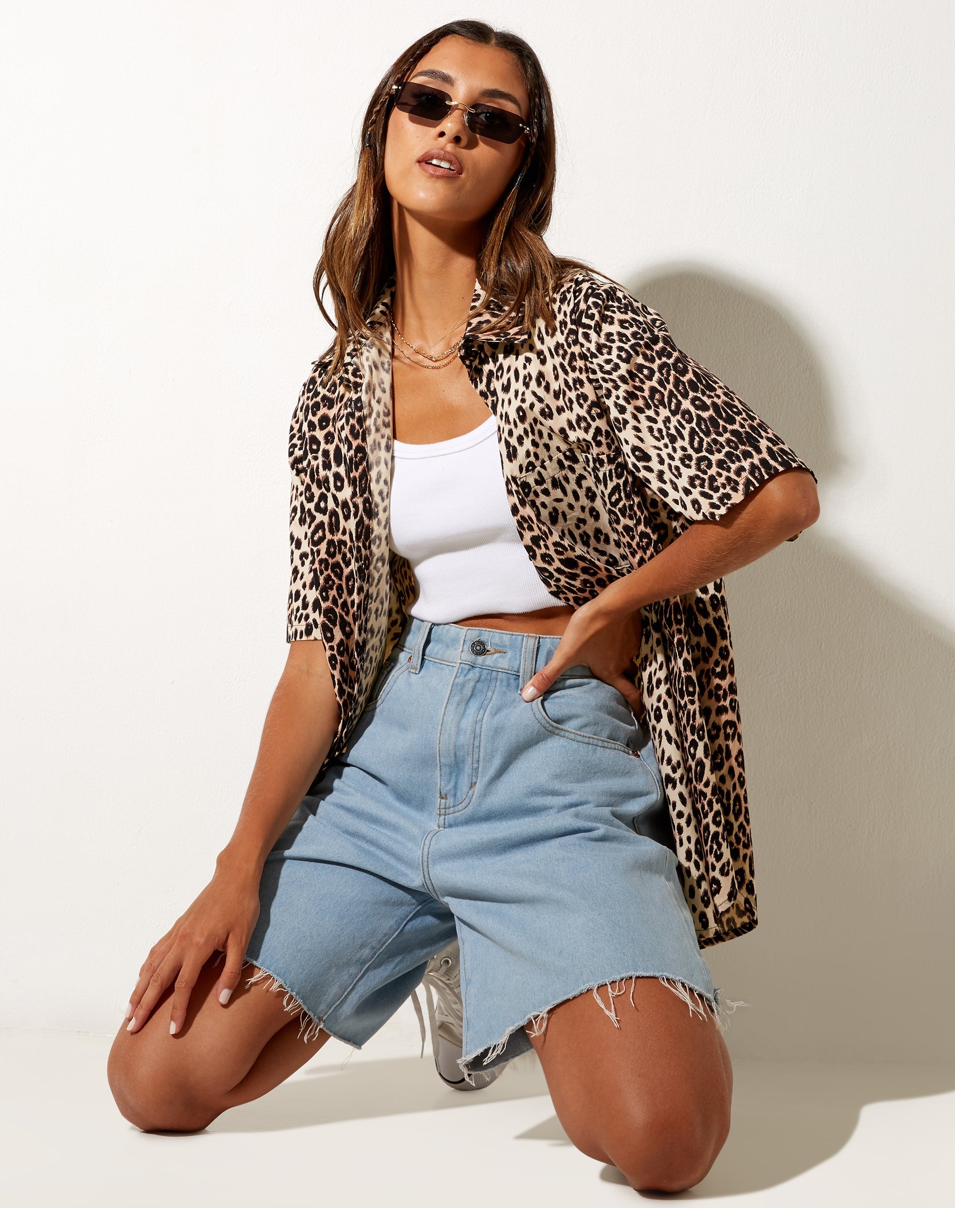 Imagen de la camisa Smith de manga corta en leopardo auténtico