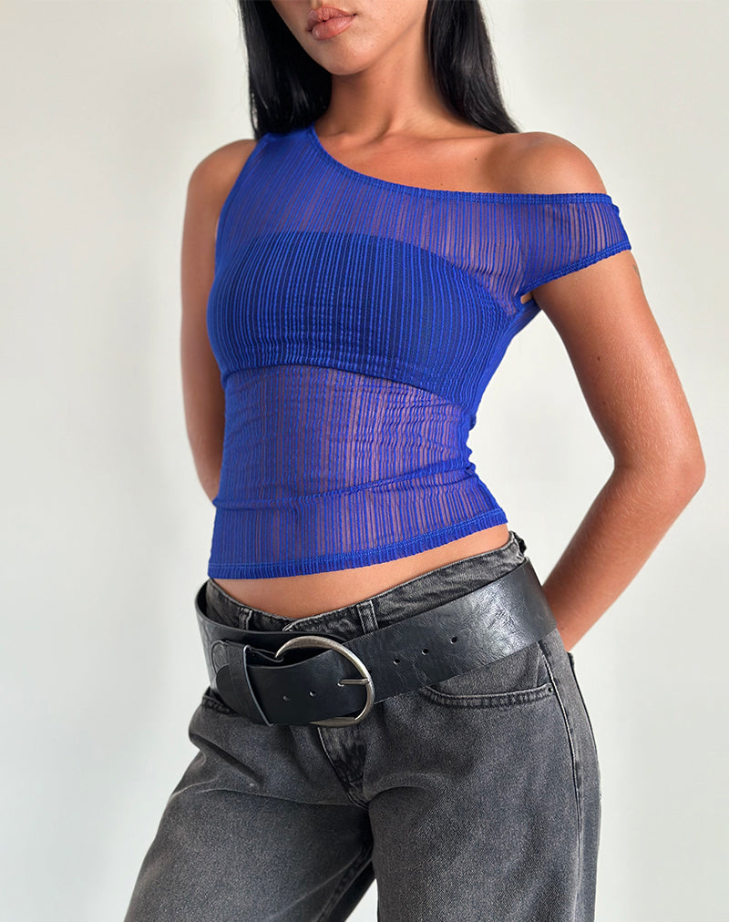 Imagen de Sohan Top en Sheer Texture Azul