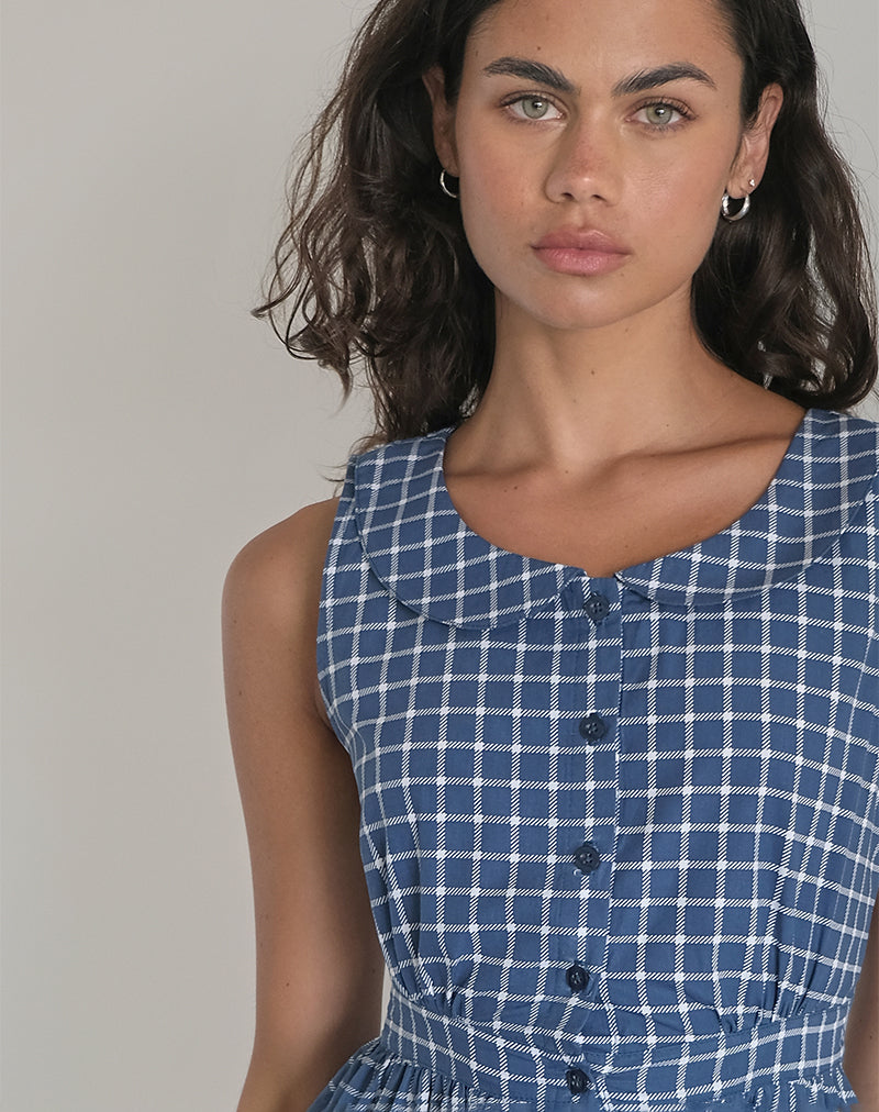 imagen de Sokasi Mini Dress in Navy Tartan