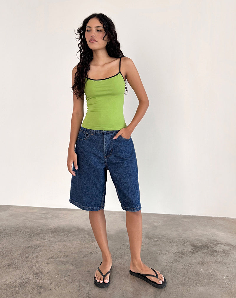 Top Solani en Wasabi con ribete negro