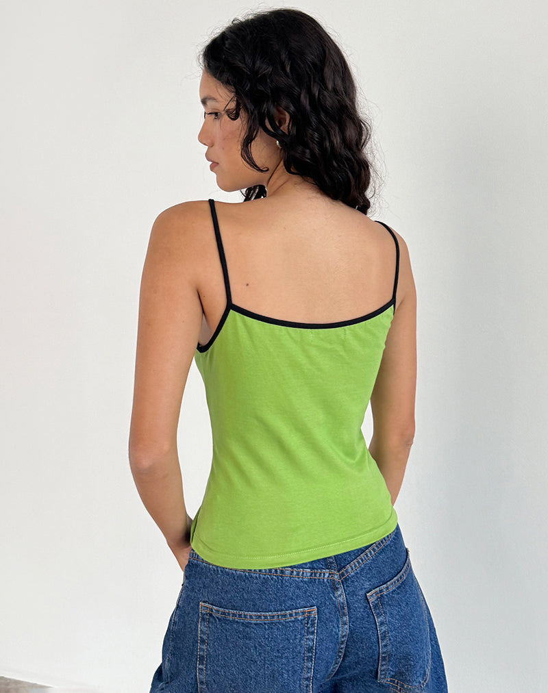 Imagen de Solani Top en Wasabi con ribete negro