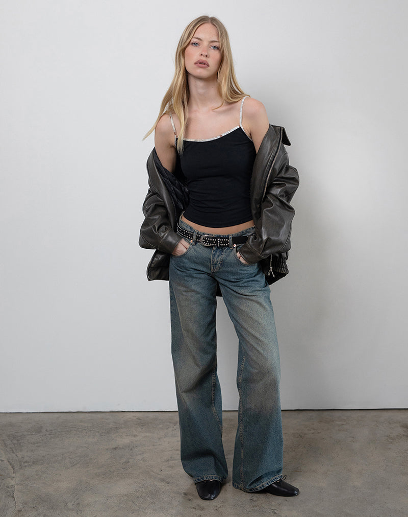 Imagen de Solani Top en negro con Bambi Animal Binding
