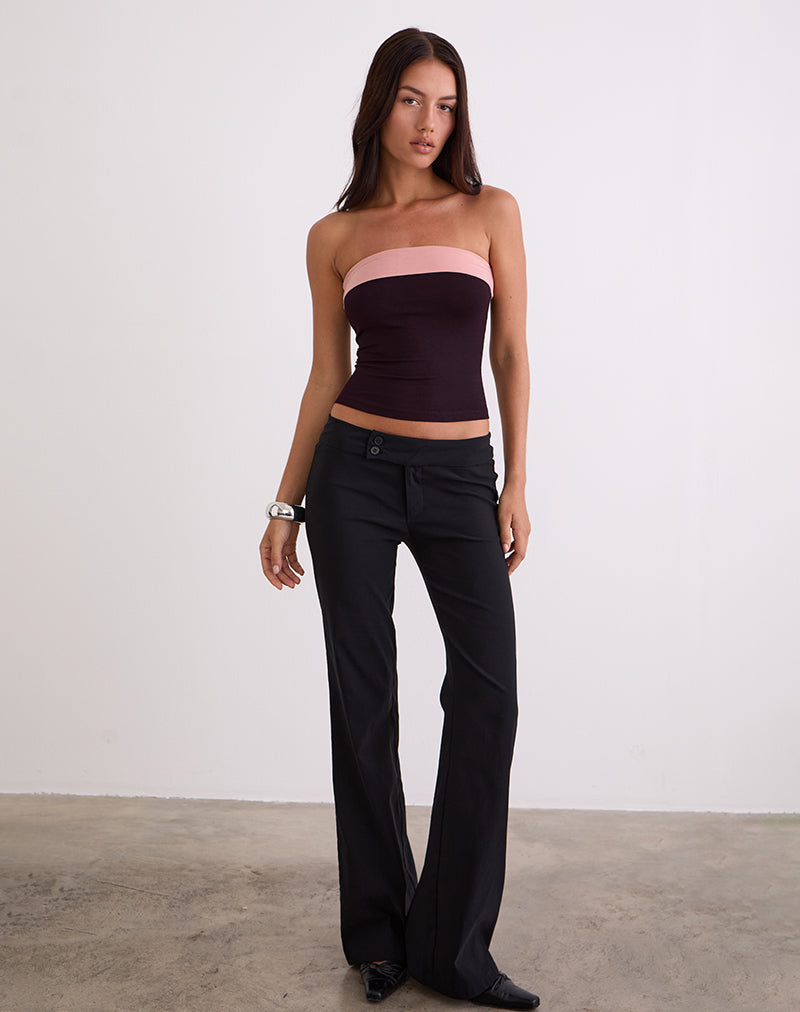 Imagen de Solna Bandeau Top en color Redwood con ribete rosa Lady