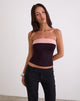 Imagen de Solna Bandeau Top en color Redwood con ribete rosa Lady