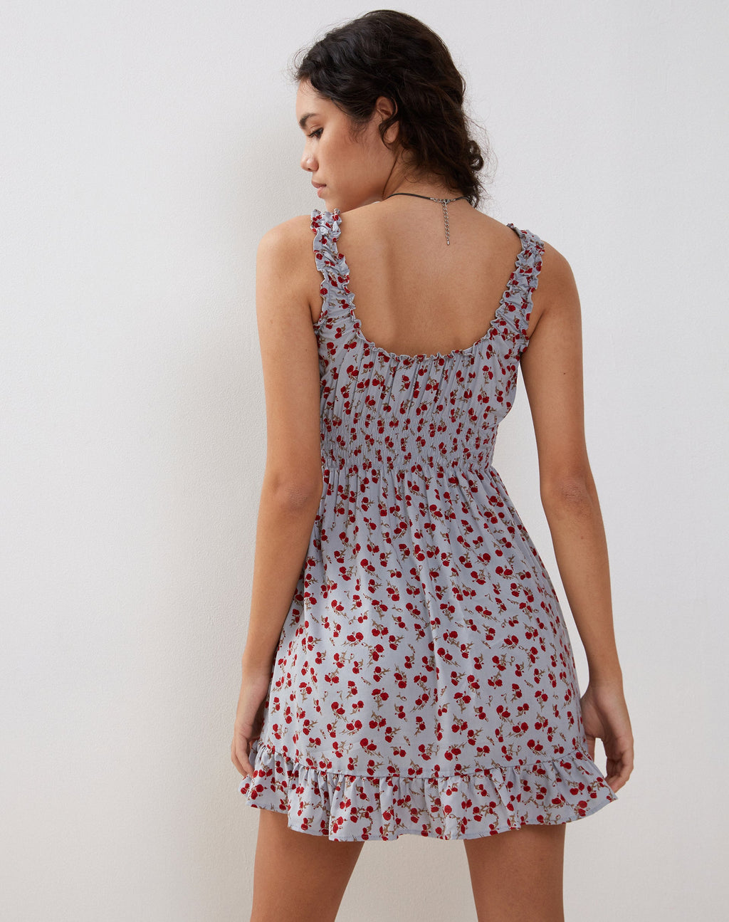 Mini Vestido de Día Soyata en Azul Floral Ditsy