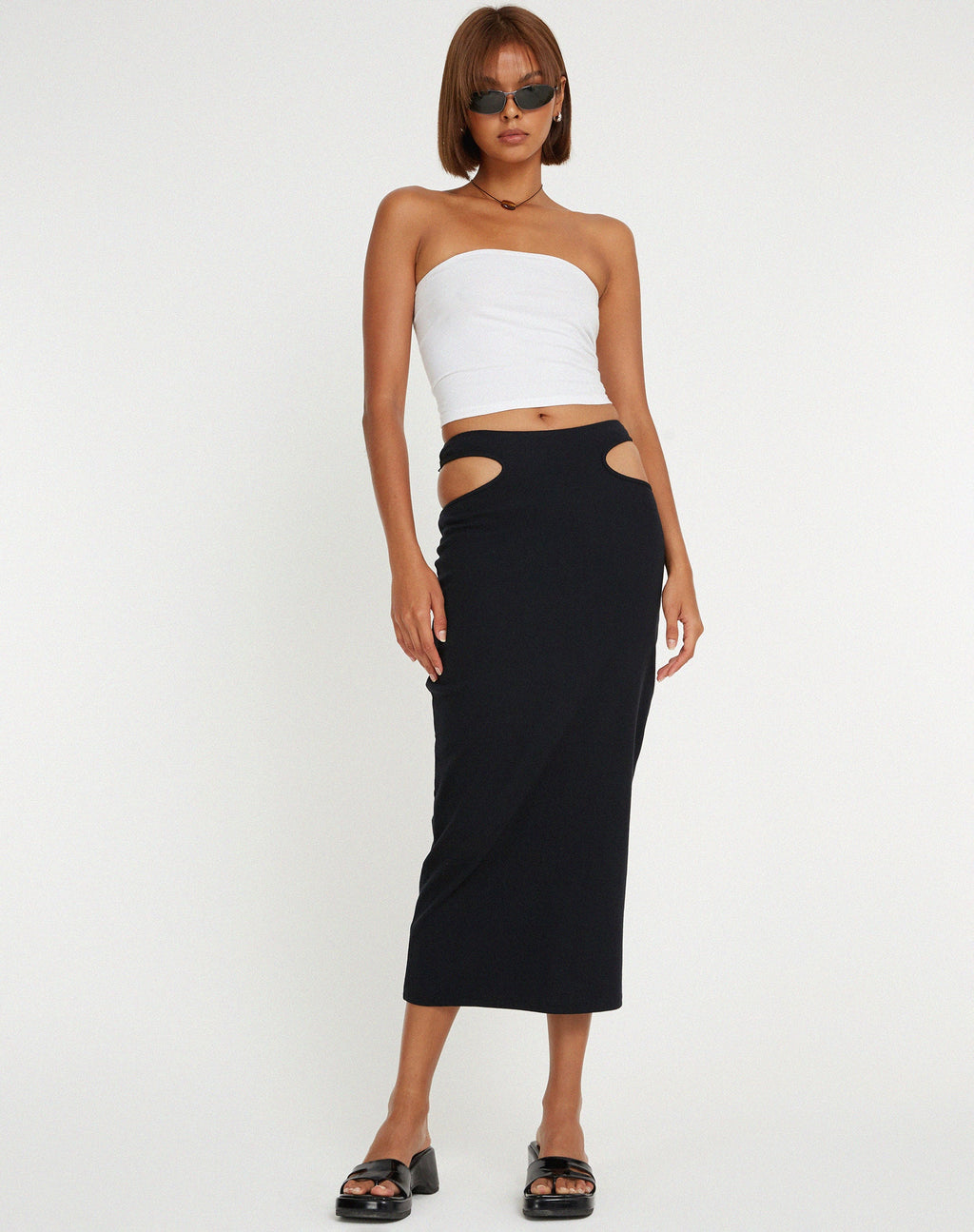 Steira Falda Midi Negra