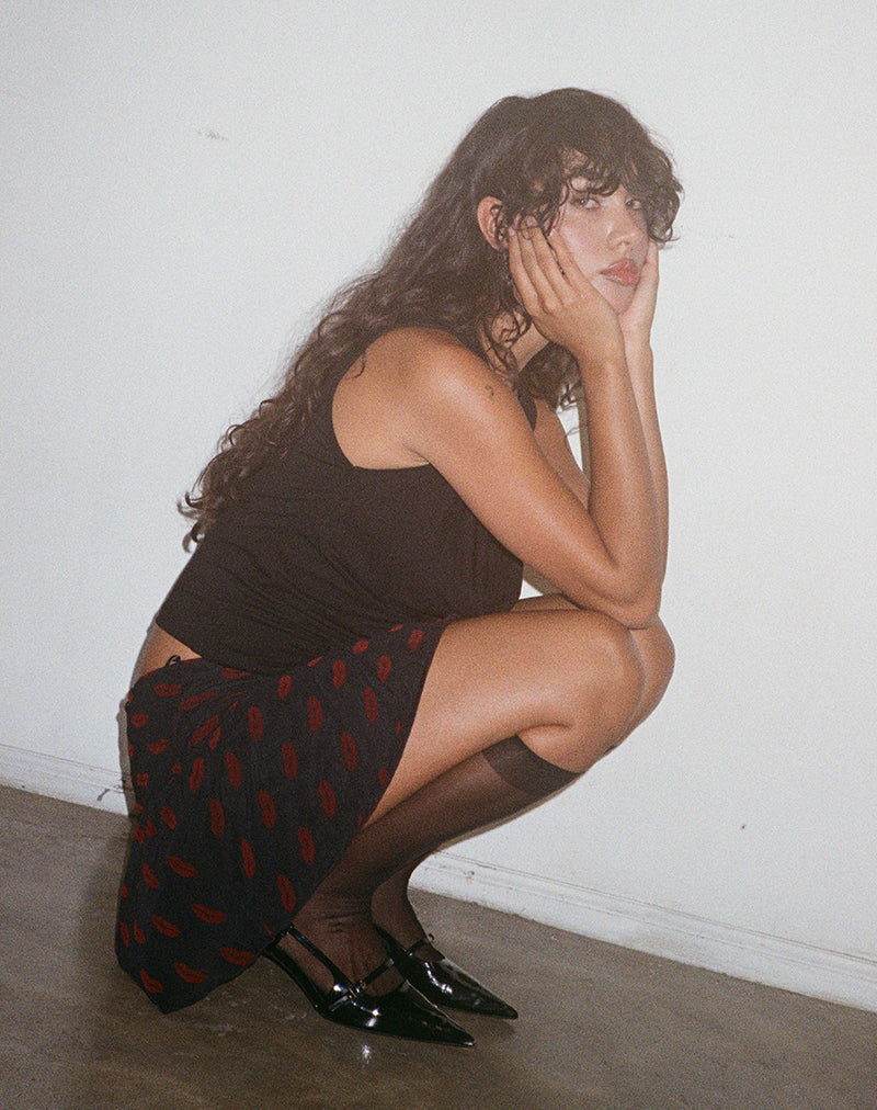Imagen de Subala Minifalda en Lips Flock Negra