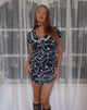 Imagen de Sulani Minivestido negro con estampado de perlas y lazos