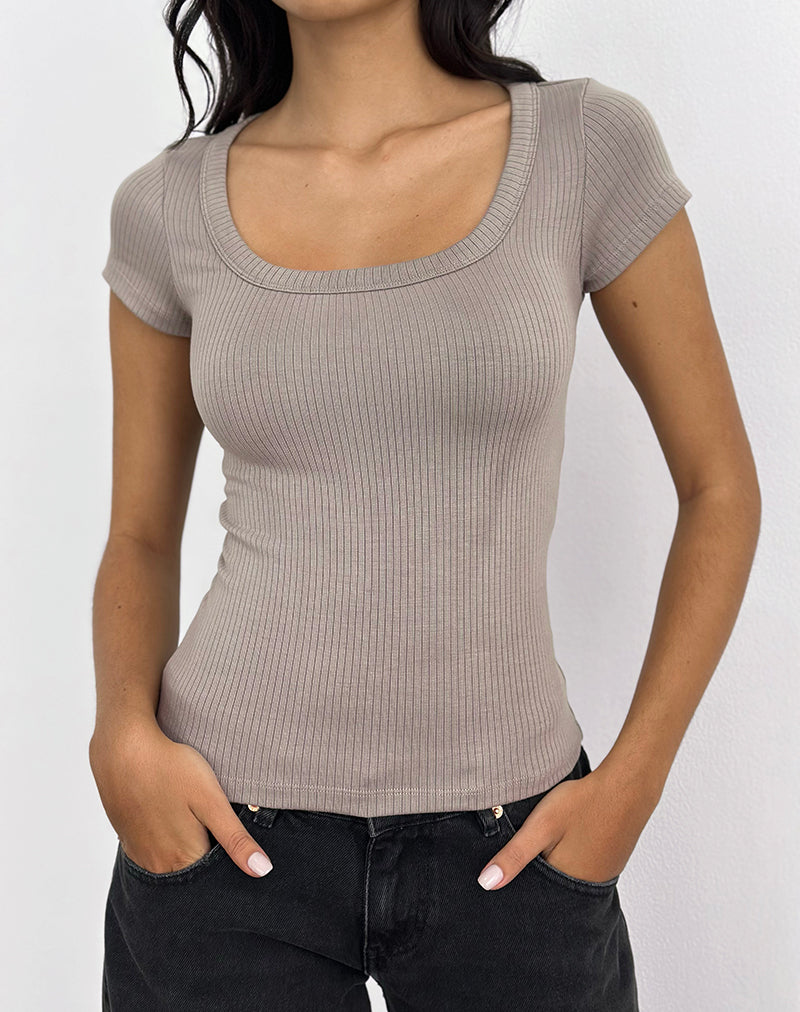 Imagen de la camiseta Sumala en tejido de punto grueso Moon Rock.