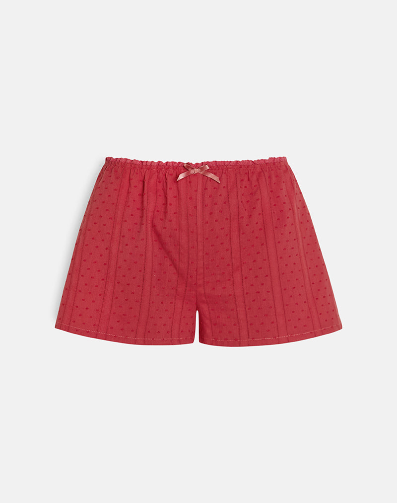 Imagen de Sumi Shorts en Algodón Dobby Rojo