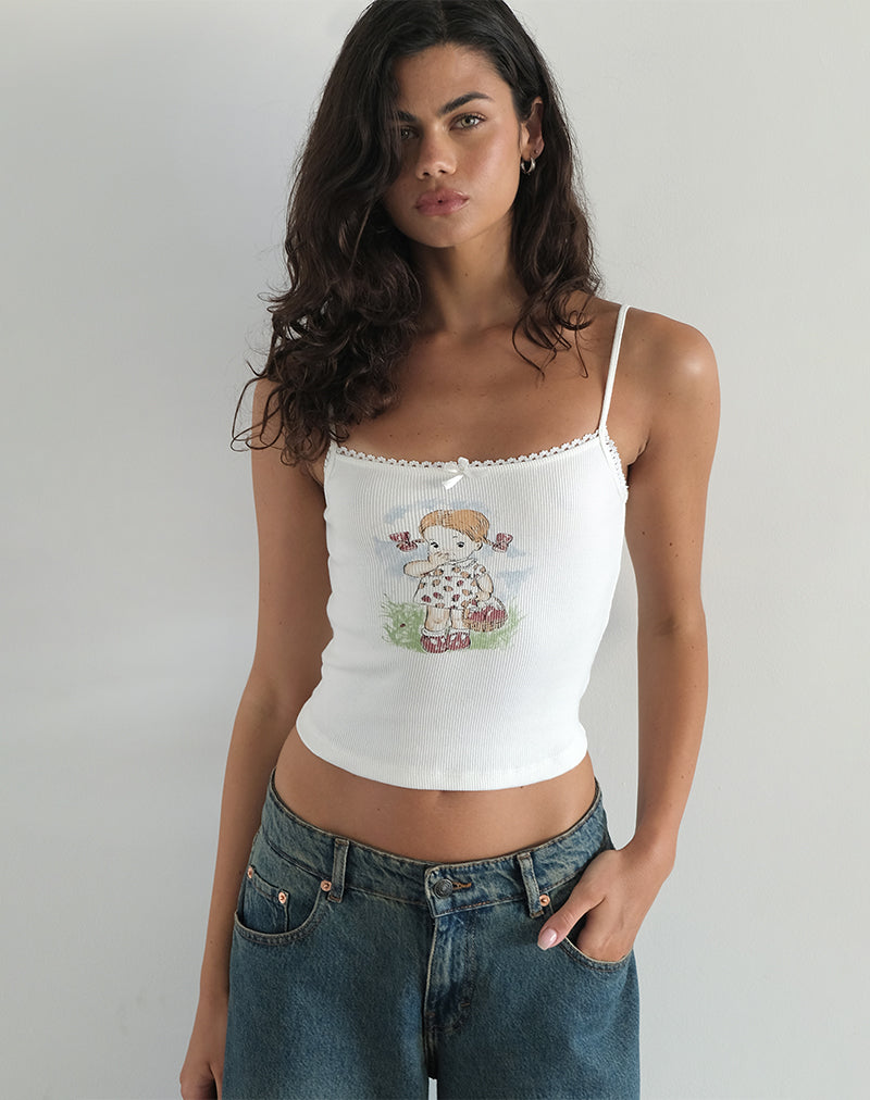 Imagen de Suna Chaleco con Motivo Niña Blanco