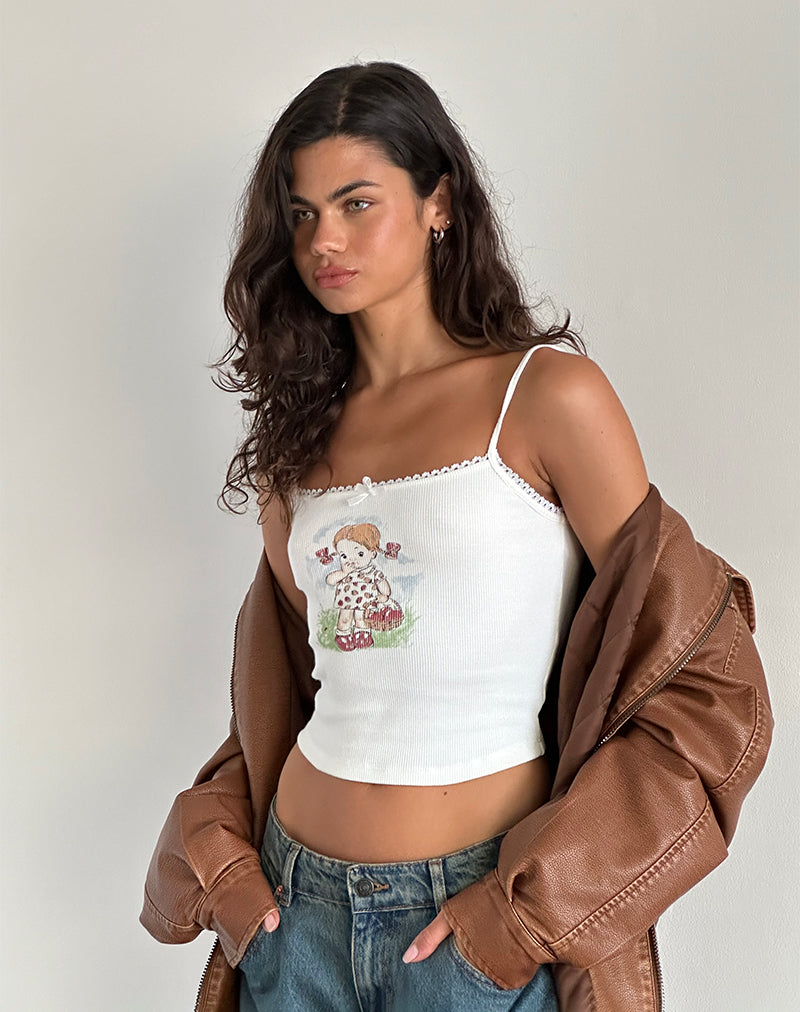 Imagen de Suna Chaleco con Motivo Niña Blanco
