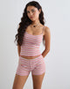 Imagen de Sunala Cami Top en canalé de rayas rosa y lila