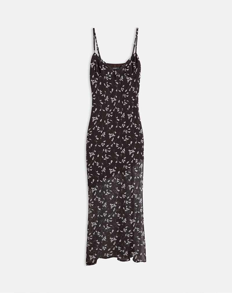 Imagen de Sunita Maxi Dress in Flower Chiffon Marrón