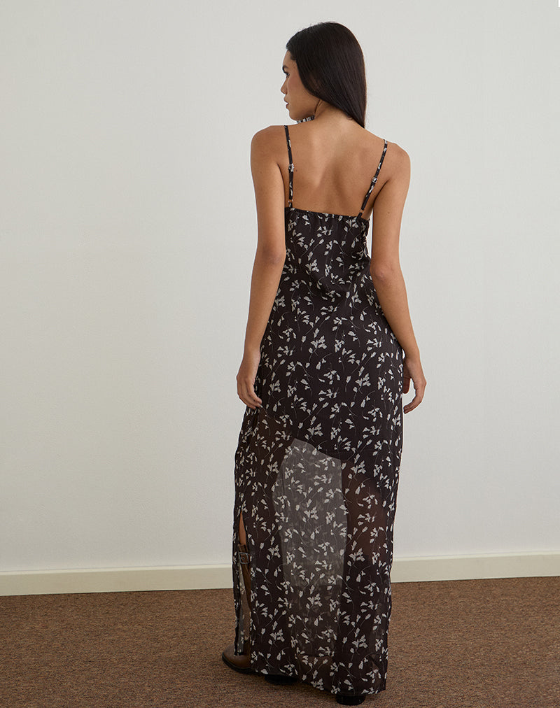 Imagen de Sunita Maxi Dress in Flower Chiffon Marrón