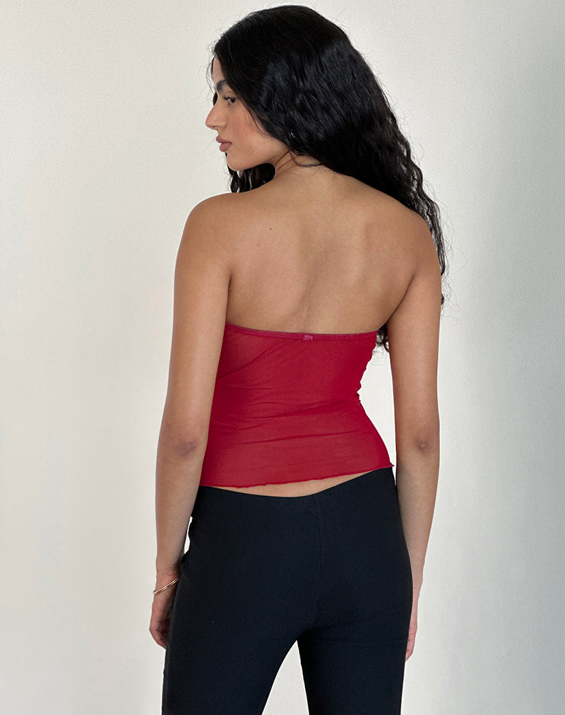 Imagen de Sunniva Bandeau Top en Malla Cereza