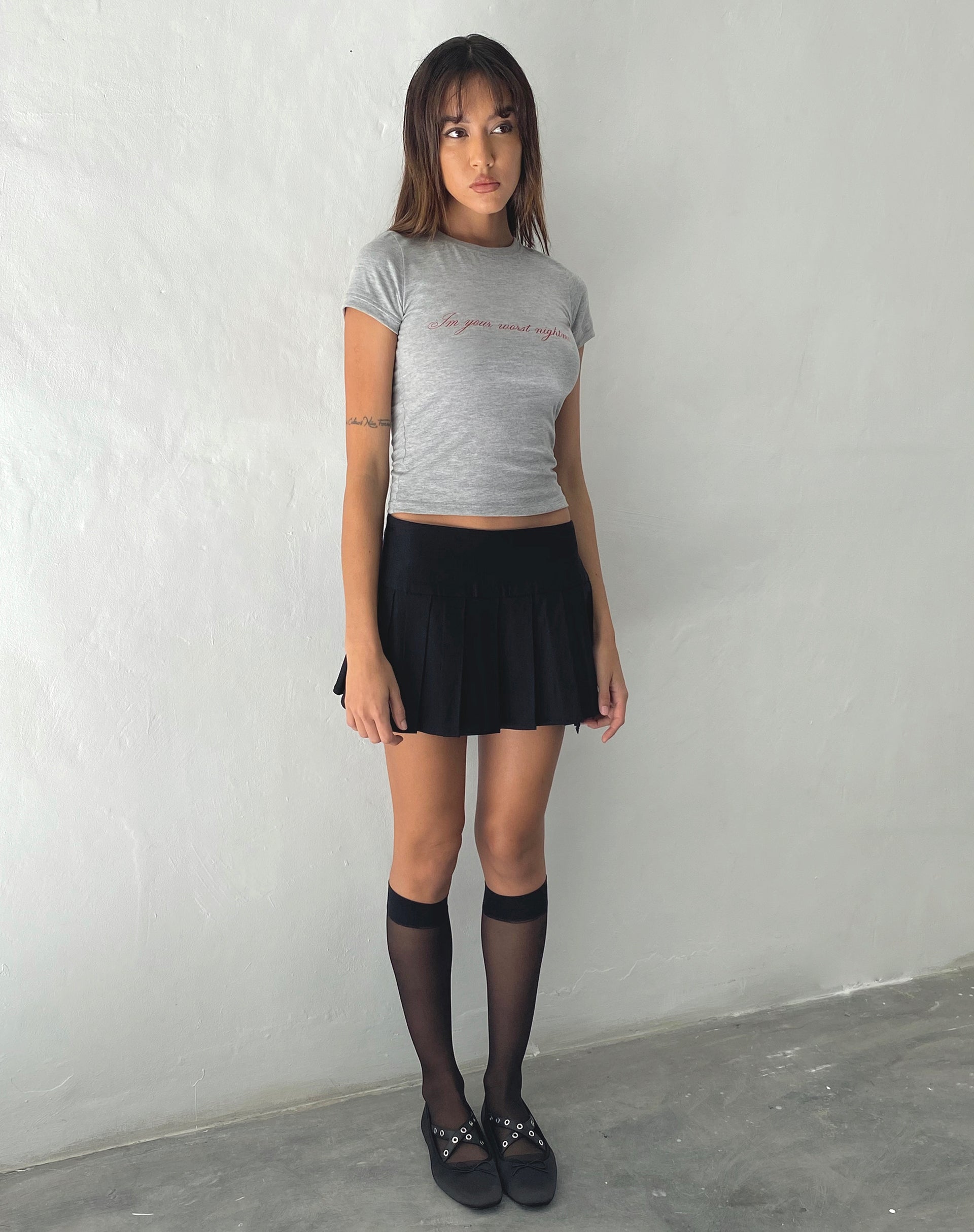 Imagen de Sutin Tee in Grey Marl with Worst Nightmare Graphic