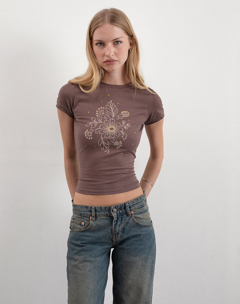 Imagen de Sutin Tee in Nutmeg Floral Sequin