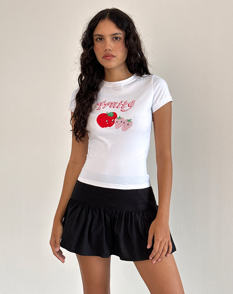 Camiseta Sutin en blanco afrutado