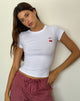 Imagen de Sutin Tee in White with Red Cherry Embroidery