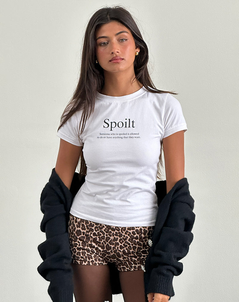 Imagen de Sutin Baby Tee in White with Spoilt Slogan