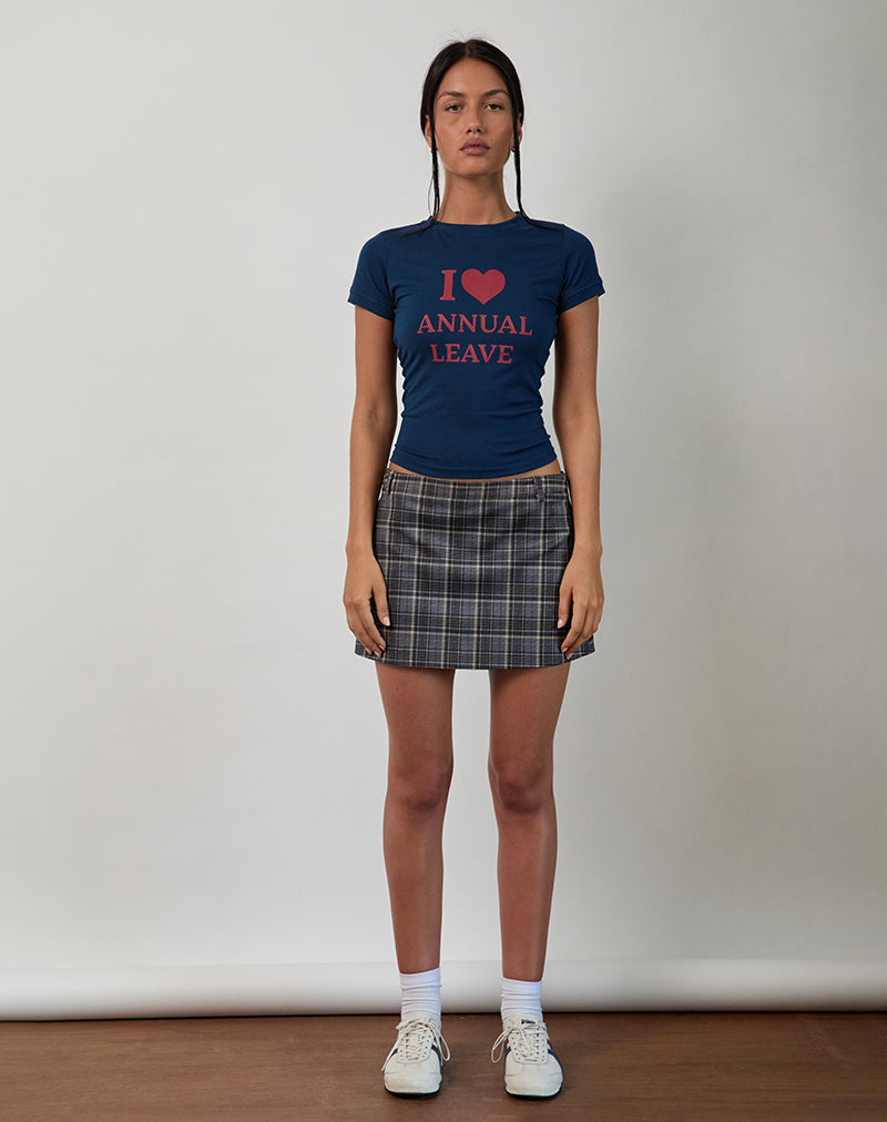 Imagen de Sutin Tee in Navy with Red I Love Annual Leave Graphic