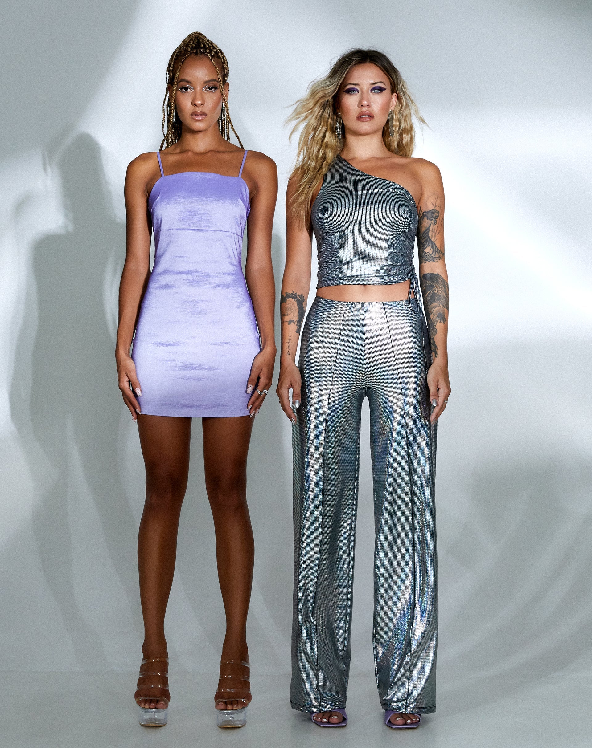 Imagen del pantalón Pista plateado holográfico