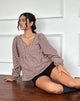 Imagen de Suzumi Wrap Blouse in Mini Gingham Marrón