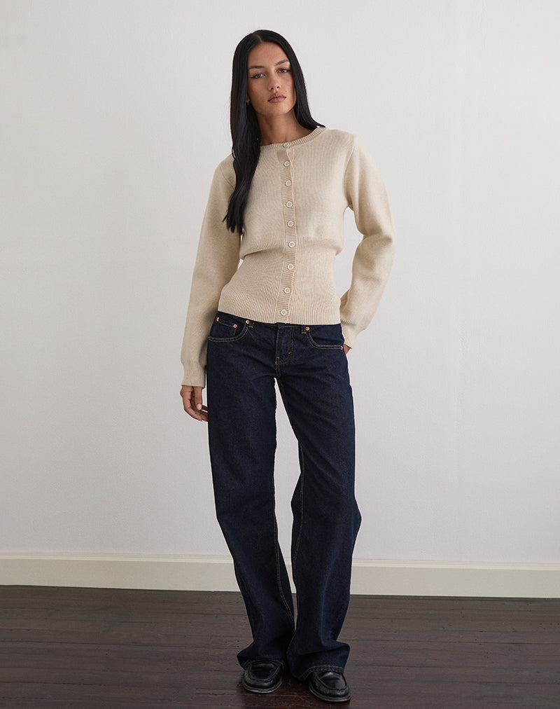 Imagen de Subra Chaqueta de manga larga con dobladillo de canalé en marfil