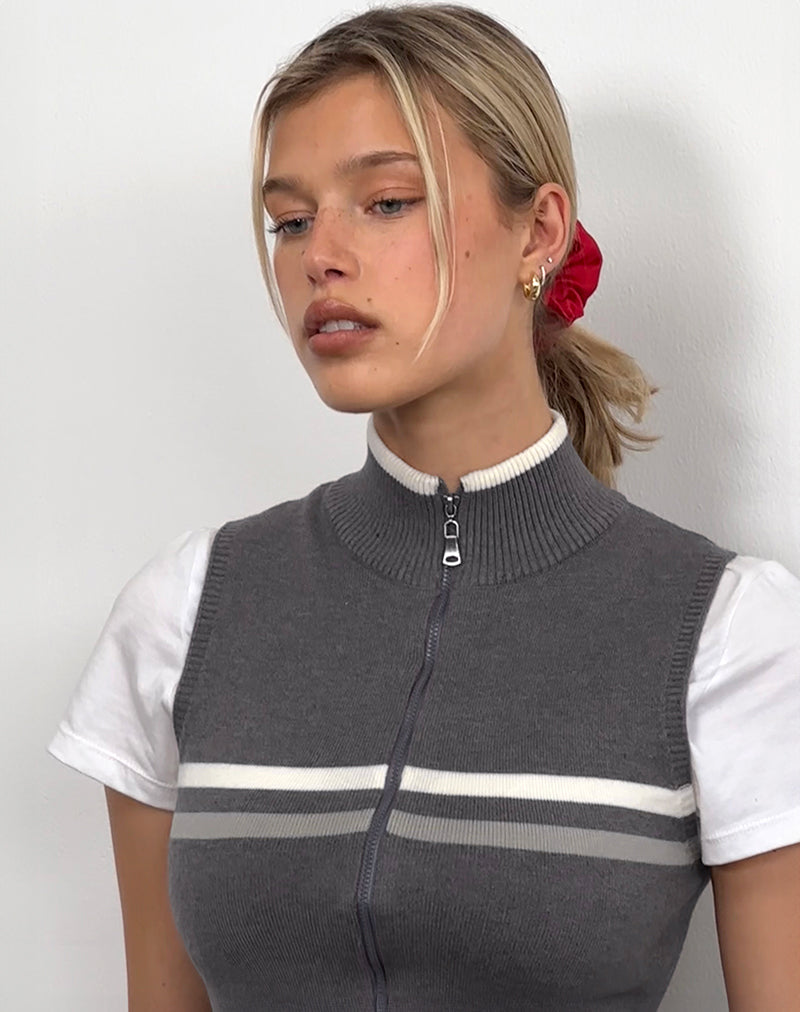 Imagen de Tabeya Chaqueta de punto sin mangas en gris