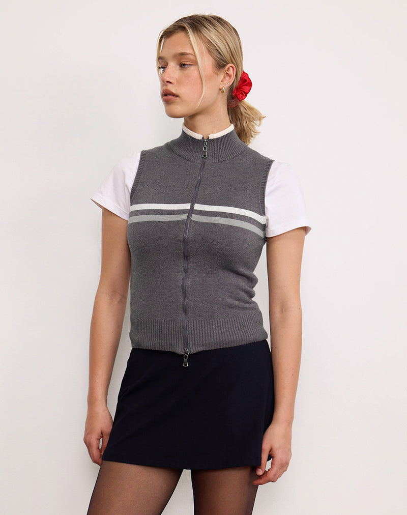 Chaqueta de punto sin mangas Tabeya en gris