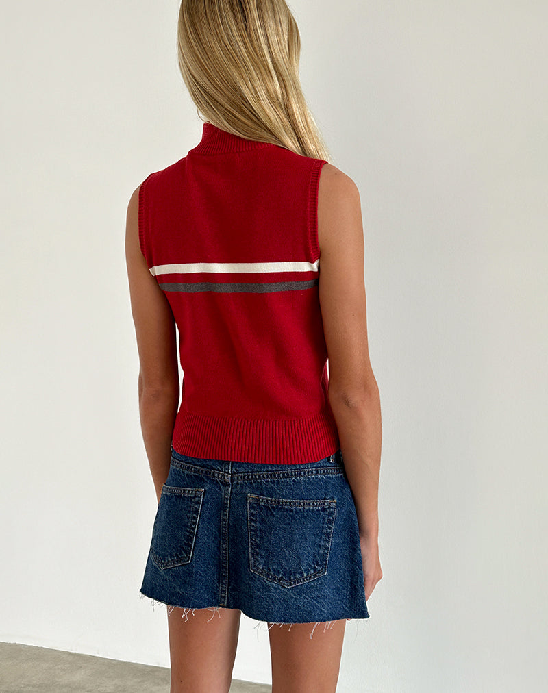 Imagen de Tabeya Chaqueta de punto sin mangas en rojo