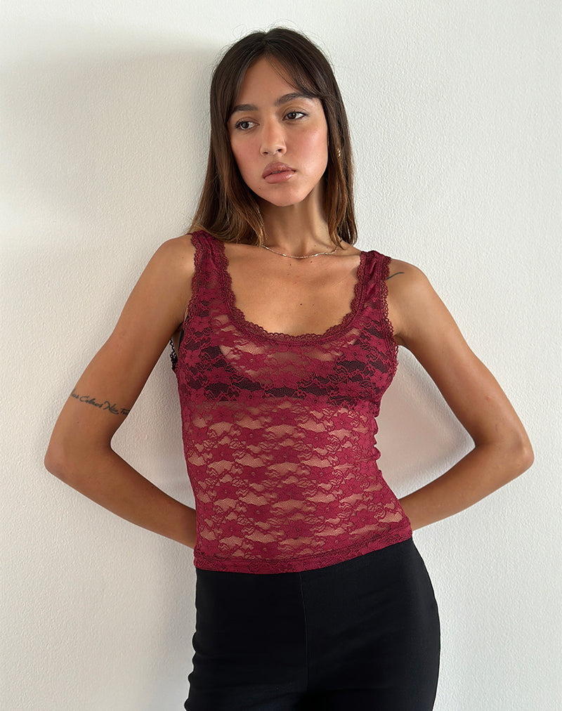 imagen de Tahoa Top en Orchid Lace Borgoña