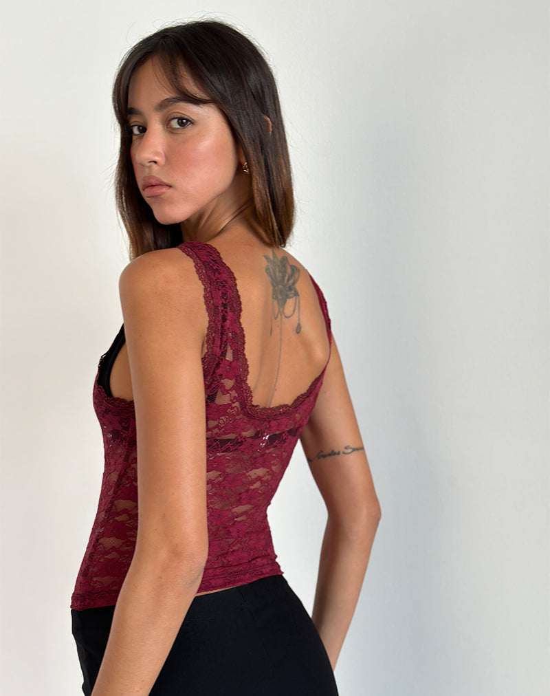 imagen de Tahoa Top en Orchid Lace Borgoña