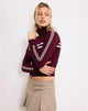 Imagen de Talisa Chaqueta con cremallera en granate con raya blanca