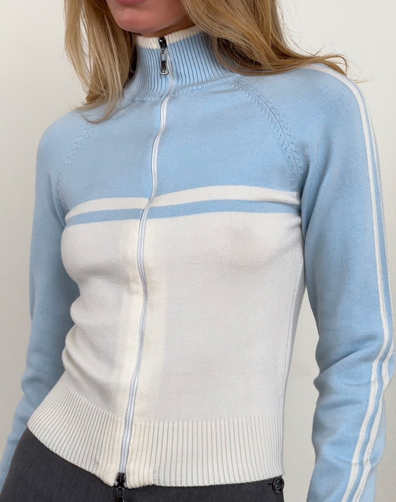 Imagen de la chaqueta Talya en panel azul con blanco