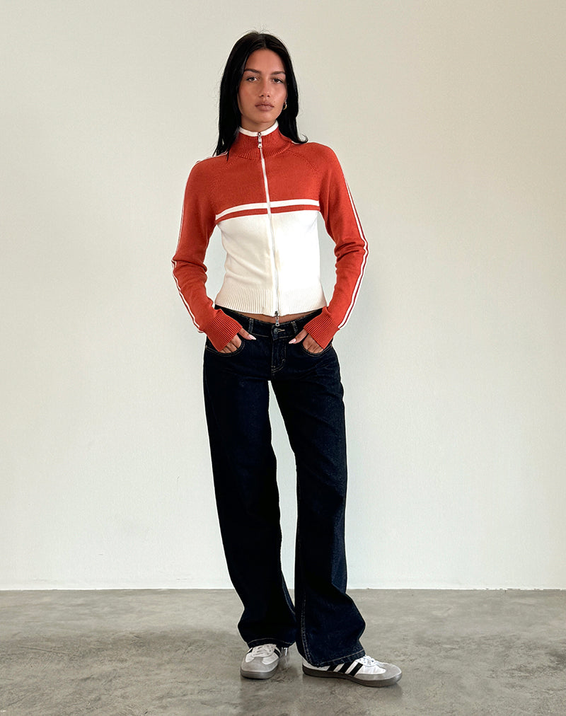 Imagen de la chaqueta Talya en panel rojo con blanco